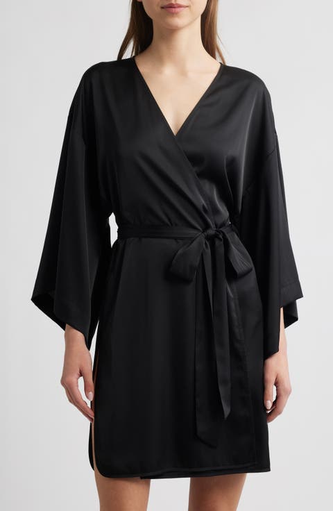 Joyspun Women's Cotton Blend Long Sleeve Wrap Robe, Sizes S