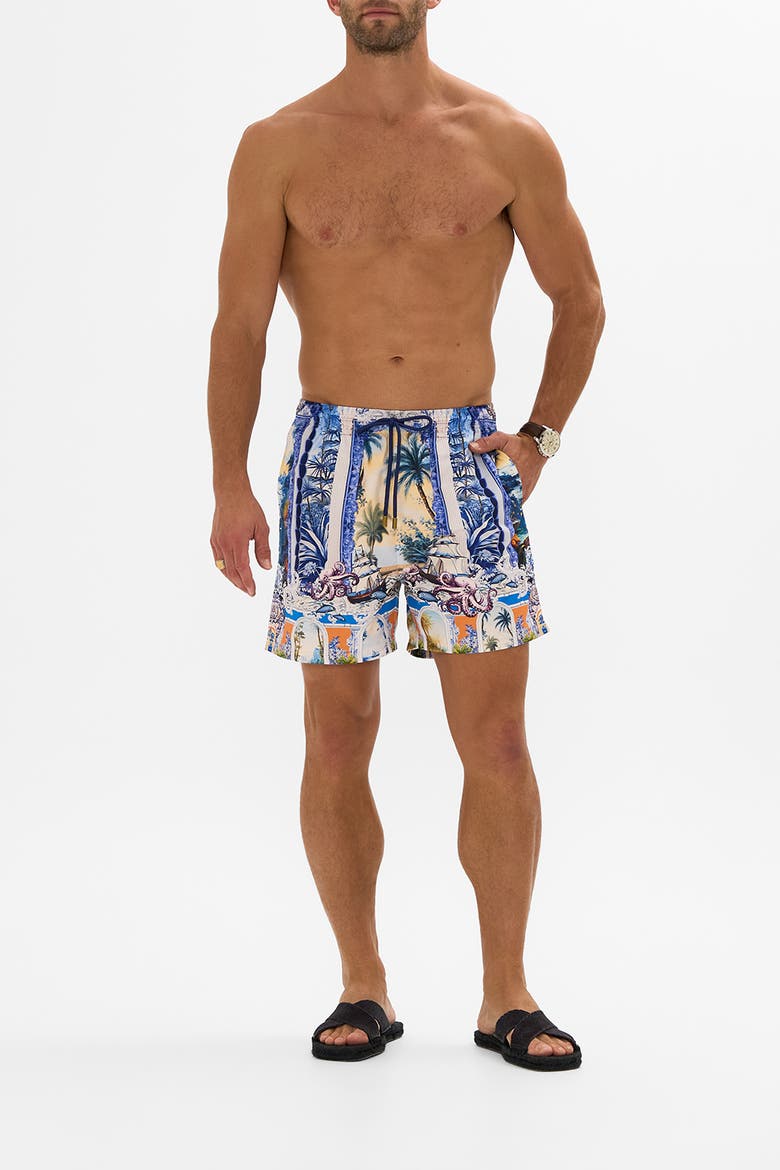 Mid Length Boardshort With Elastic Waist Song Of Saint Anthony, Main, color, Song Of Saint Anthony