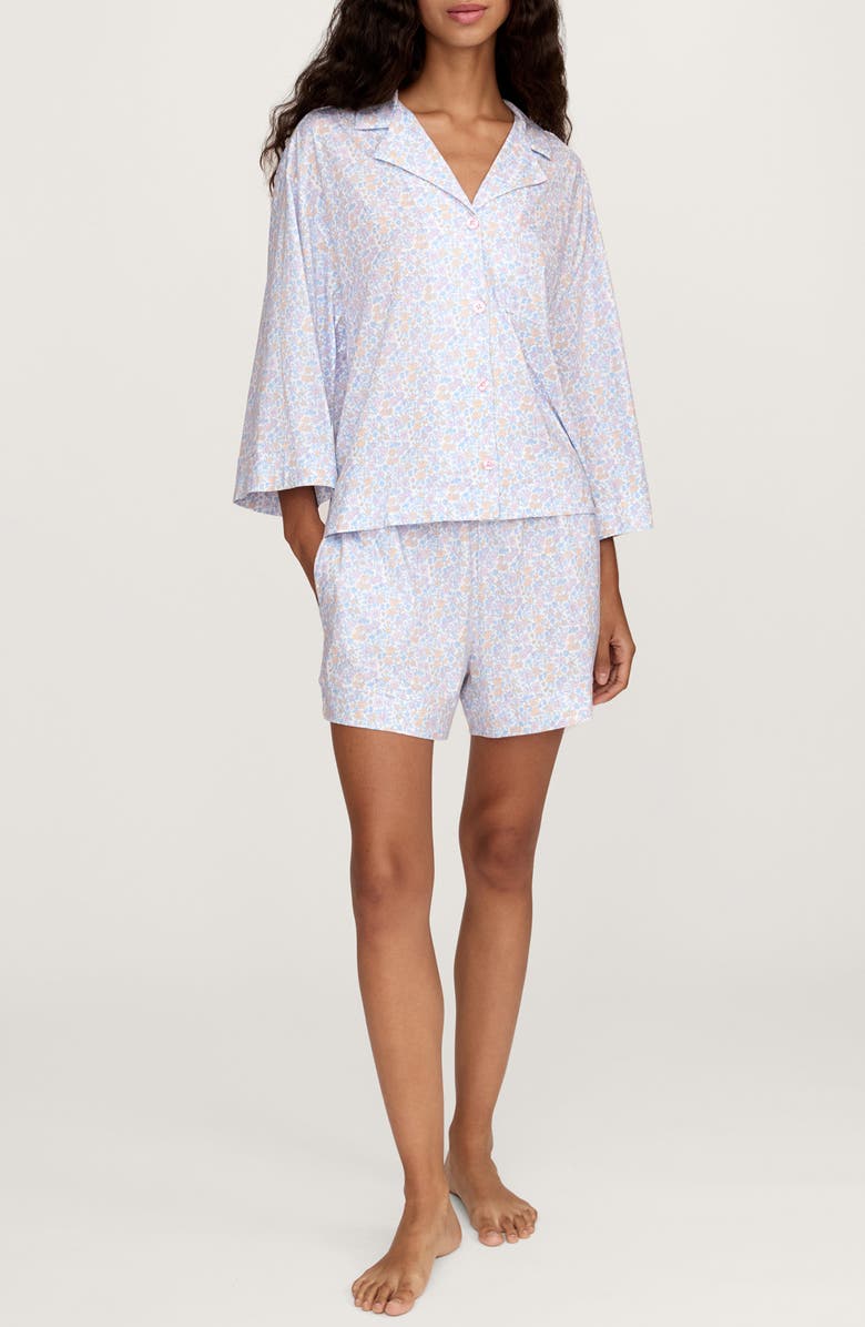 Petite Plume Olivia Pima Cotton Short Pajamas, Main, color, White