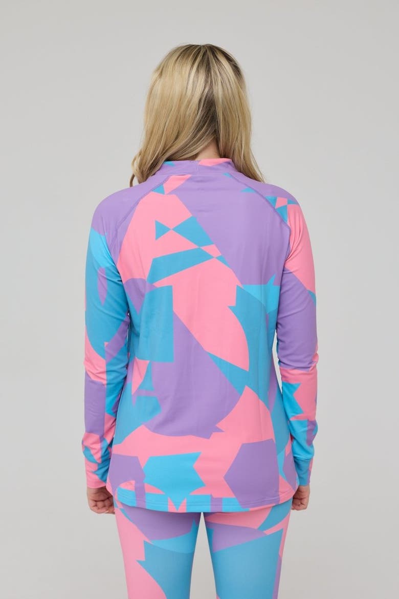 Del Mar Womens Baselayer Top, Alternate, color, Pink and Blue