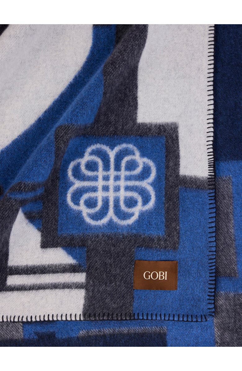 Gobi Cashmere Cashmere Horse Jacquard Throw, Alternate, color, Dress-Blues