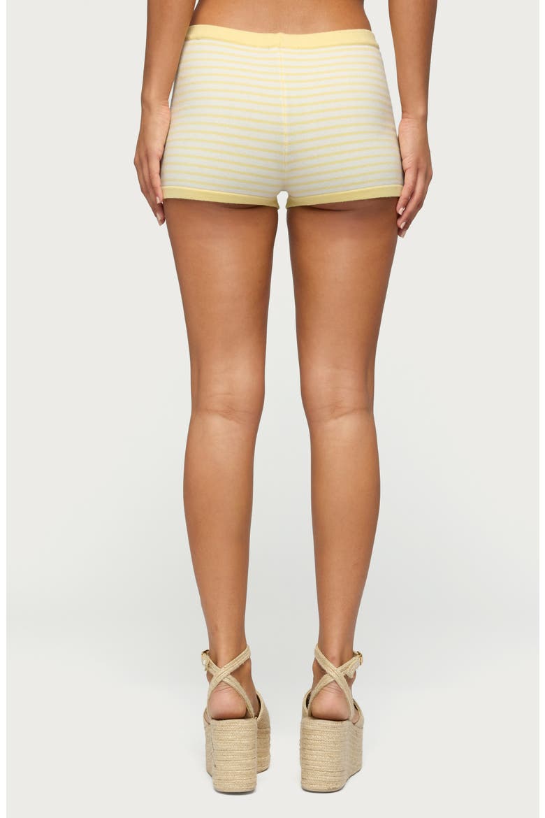 Camil Stripe Knit Shorts, Alternate, color, YELLOW-AND-WHITE