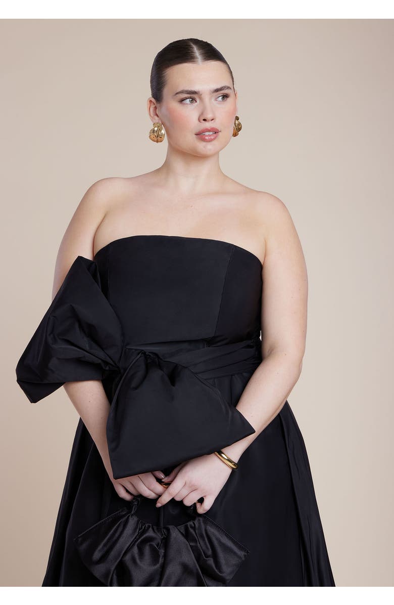 ELOQUII Dramatic Bow Gown, Alternate, color, Black Onyx