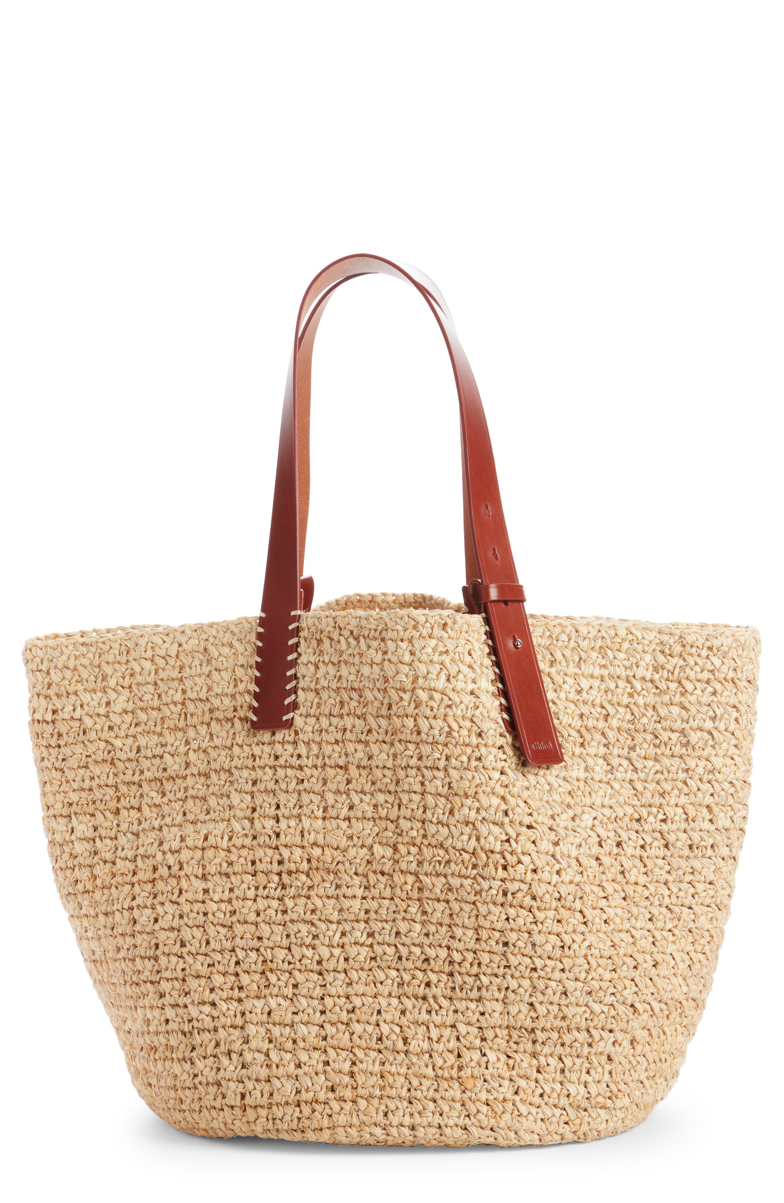 Chloé Medium Manuel Raffia Tote Bag