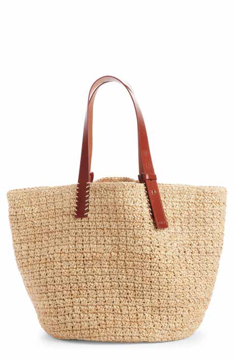 Chloé Medium Manuel Raffia Tote Bag