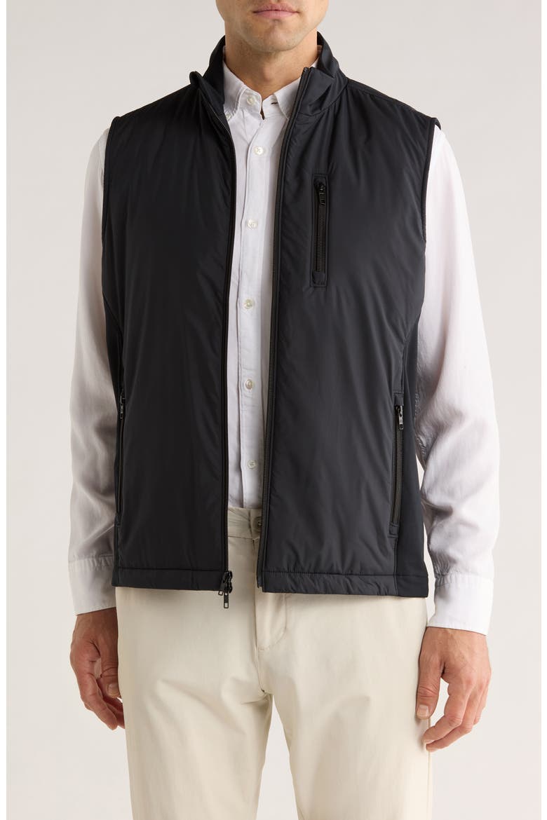 Northwood Mixed Media Vest, Main, color, BLACK