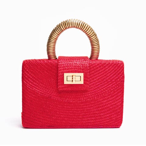 THE GRACIE Woven Buntal Straw Clutch Bag