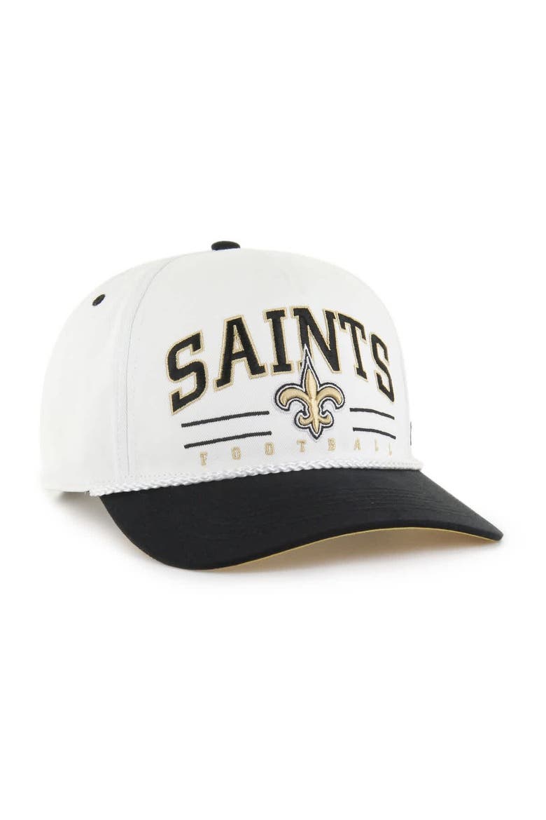 Men's '47 White/Black New Orleans Saints Roscoe Two-Toned Hitch Adjustable Hat, Alternate, color, White
