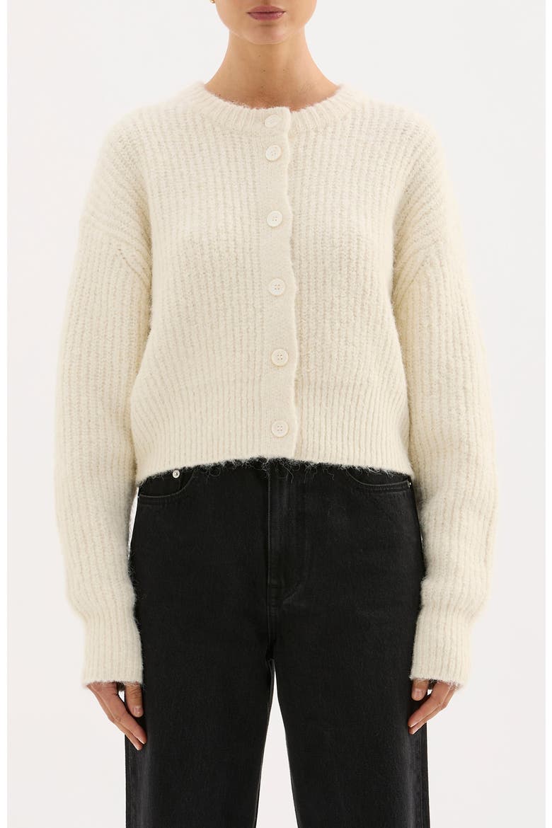 Nixon Cropped Cardigan, Main, color, Ivory