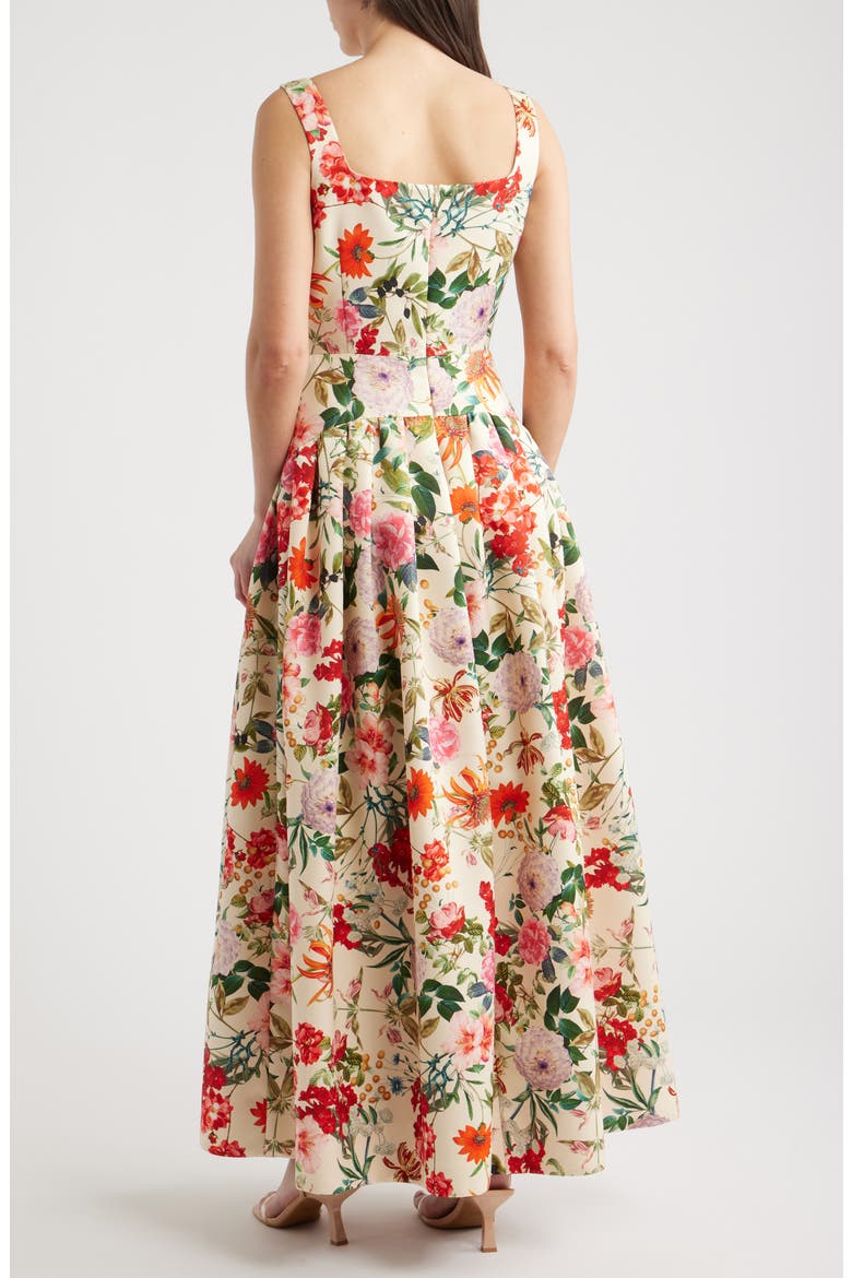 Floral A-Line Gown, Alternate, color, IVORY MULTI