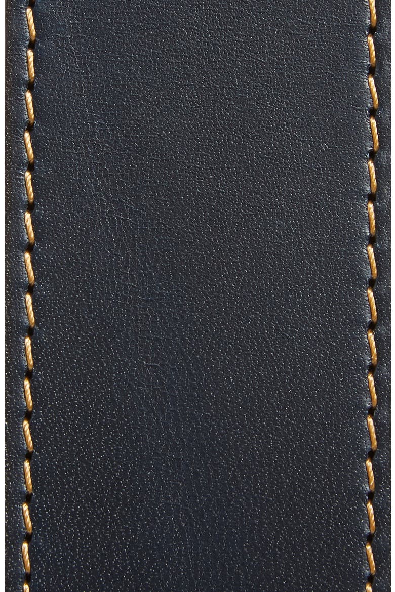 Contrast Stitch Calfskin Belt, Alternate, color, NAVY