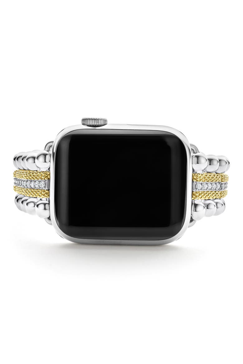 Smart Caviar Diamond Luxe Apple Watch® Watchband, Alternate, color, GOLD/ SILVER