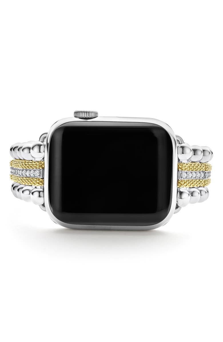 LAGOS Smart Caviar Diamond Luxe Apple Watch<sup>®</sup> Watchband, Alternate, color, Gold/ Silver