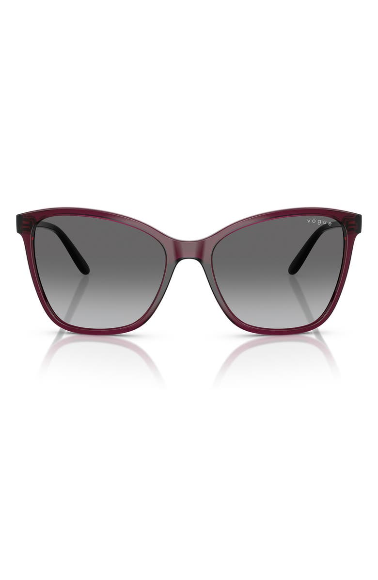 VOGUE 56mm Gradient Butterfly Sunglasses, Main, color, Burgundy