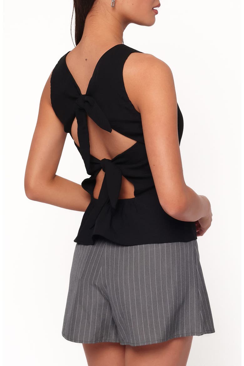 Brynn Tie Back Sleeveless Top, Alternate, color, BLACK