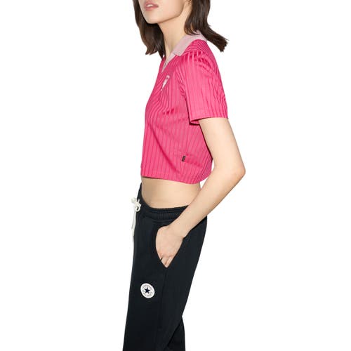 Converse Crest Polo In Rough Raspberry