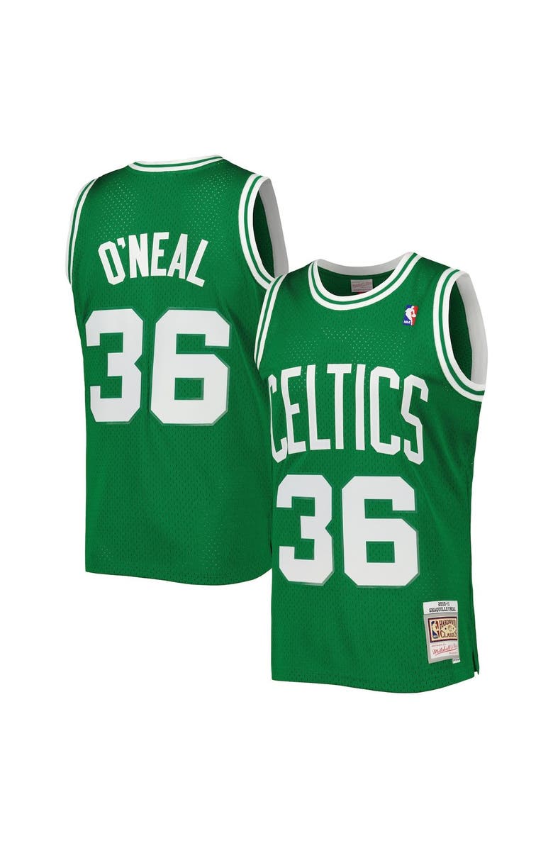 Mitchell & Ness Men's Mitchell & Ness Shaquille O'Neal Kelly Green Boston Celtics Hardwood Classics 2010-11 Jersey, Main, color,