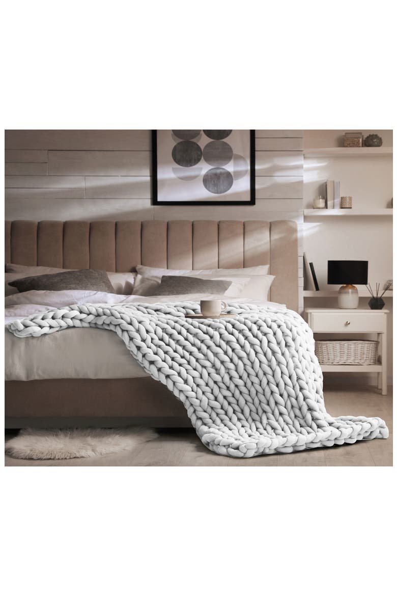 Weighted Knit Blanket, Alternate, color, GREY