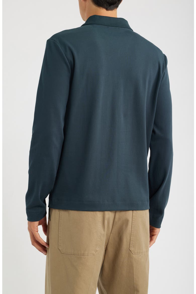 Long Sleeve Peached Cotton Jersey Polo, Alternate, color, COUNTRY RACER