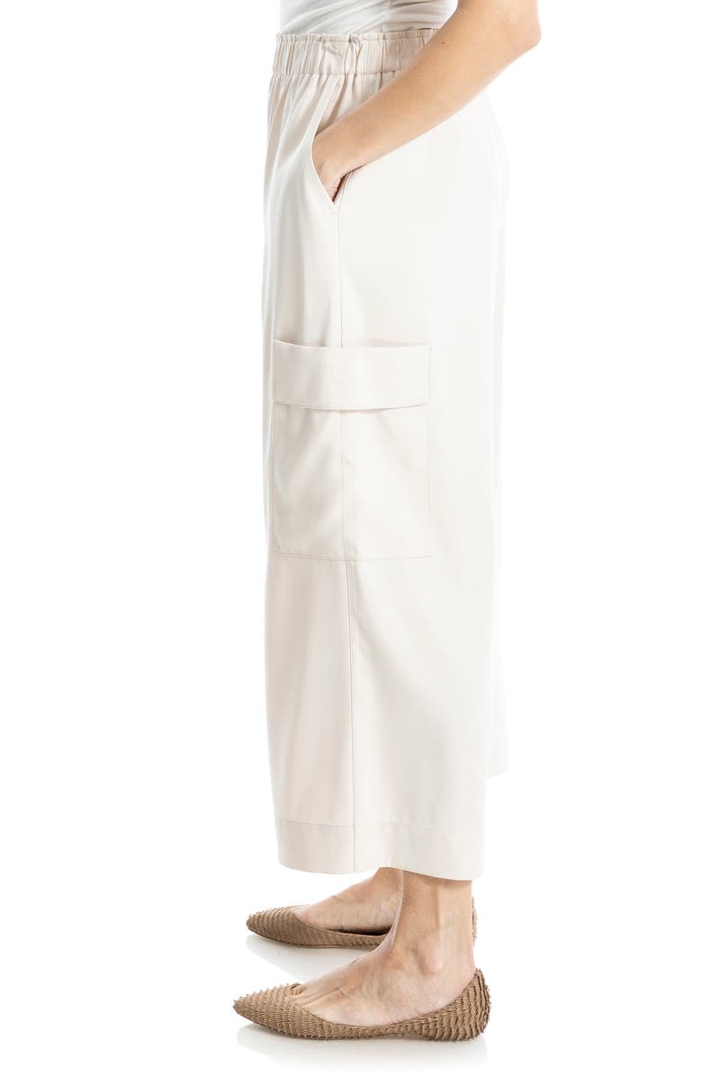 MAX STUDIO Cropped Wide Leg Cargo Pants, Alternate, color, New Ivory