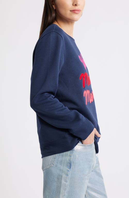 Caslonr Caslon(r) Very Merry Merry Crewneck Sweatshirt In Blue