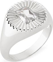 MIRANDA FRYE Ember Cubic Zirconia Sunburst Signet Ring
