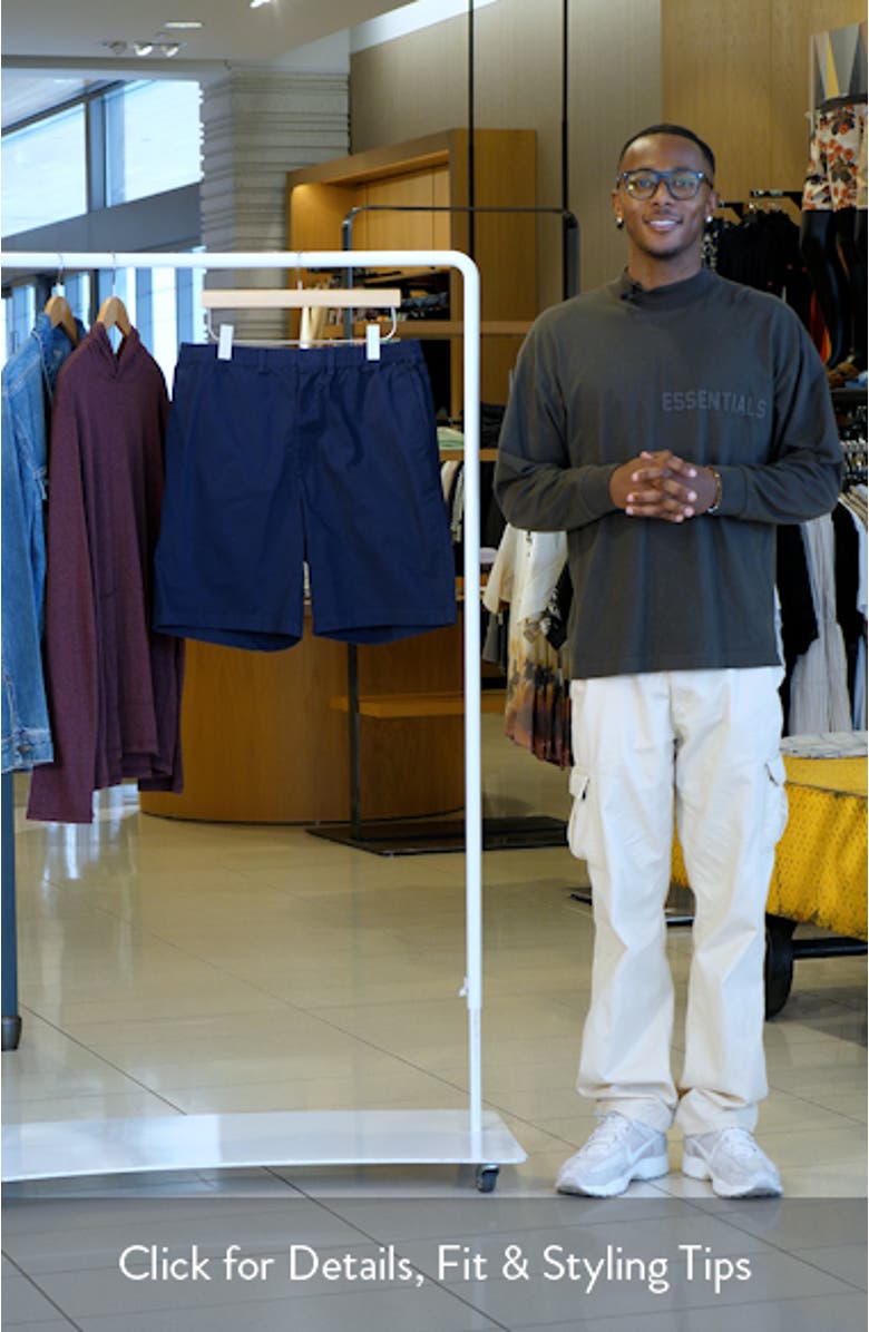 Monogram Stretch Cotton Twill Shorts, sales video thumbnail