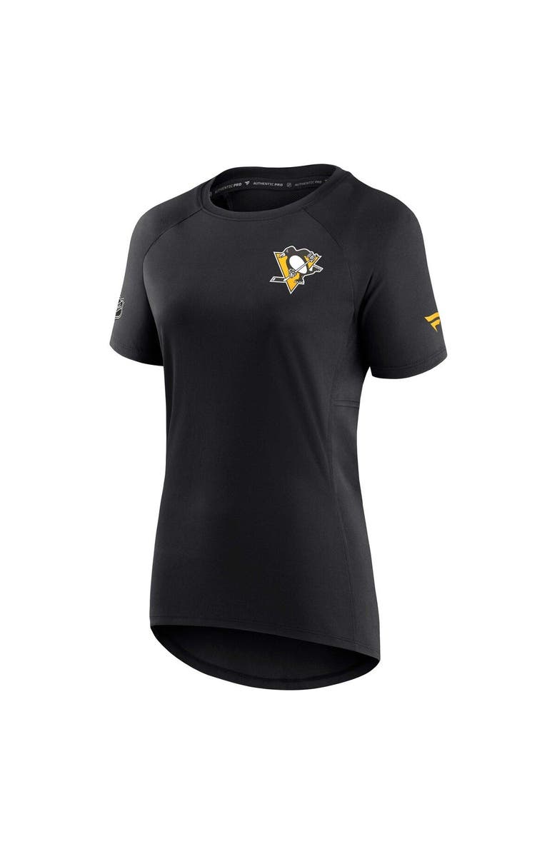 FANATICS Women's Fanatics Branded Black Pittsburgh Penguins Authentic Pro Rink Raglan Tech T-Shirt, Alternate, color, Black
