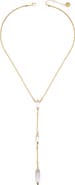 Vince Camuto White Glass S Sparkle Lariat Necklace