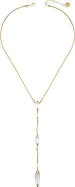 Vince Camuto White Glass S Sparkle Lariat Necklace