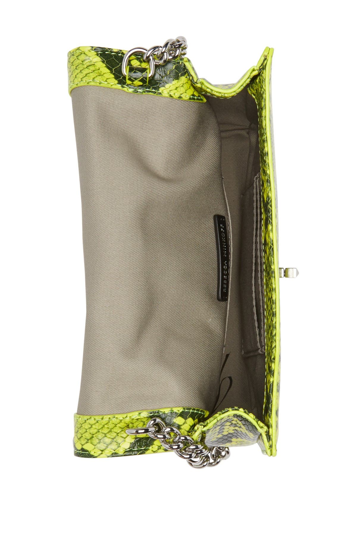 Chevron Quilted Snake Print Crossbody Bag, Alternate, color, NEON YELLOW