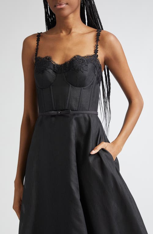 Zimmermann Hypnotic Lace Trim Corset Dress In Black
