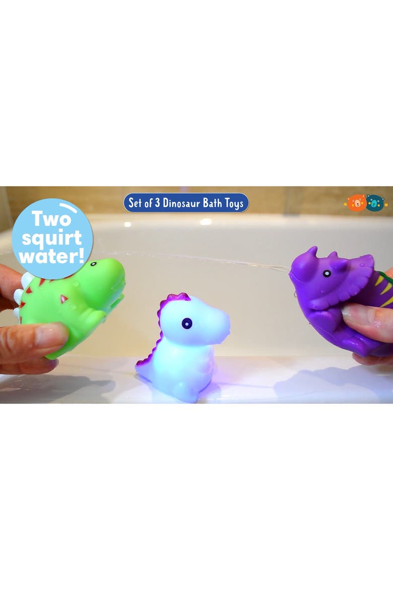 Bath Time Dinosaurs, 3 Piece Sensory Toy Set, Toddlers and Kid 9mo+, Alternate, color, Multicolored