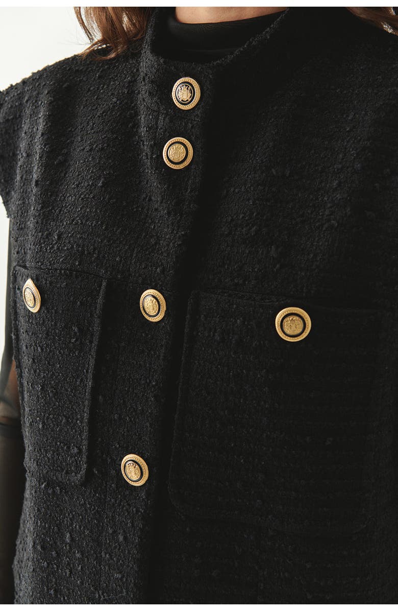 Exquise Goldie High Neck Vest, Alternate, color, Black