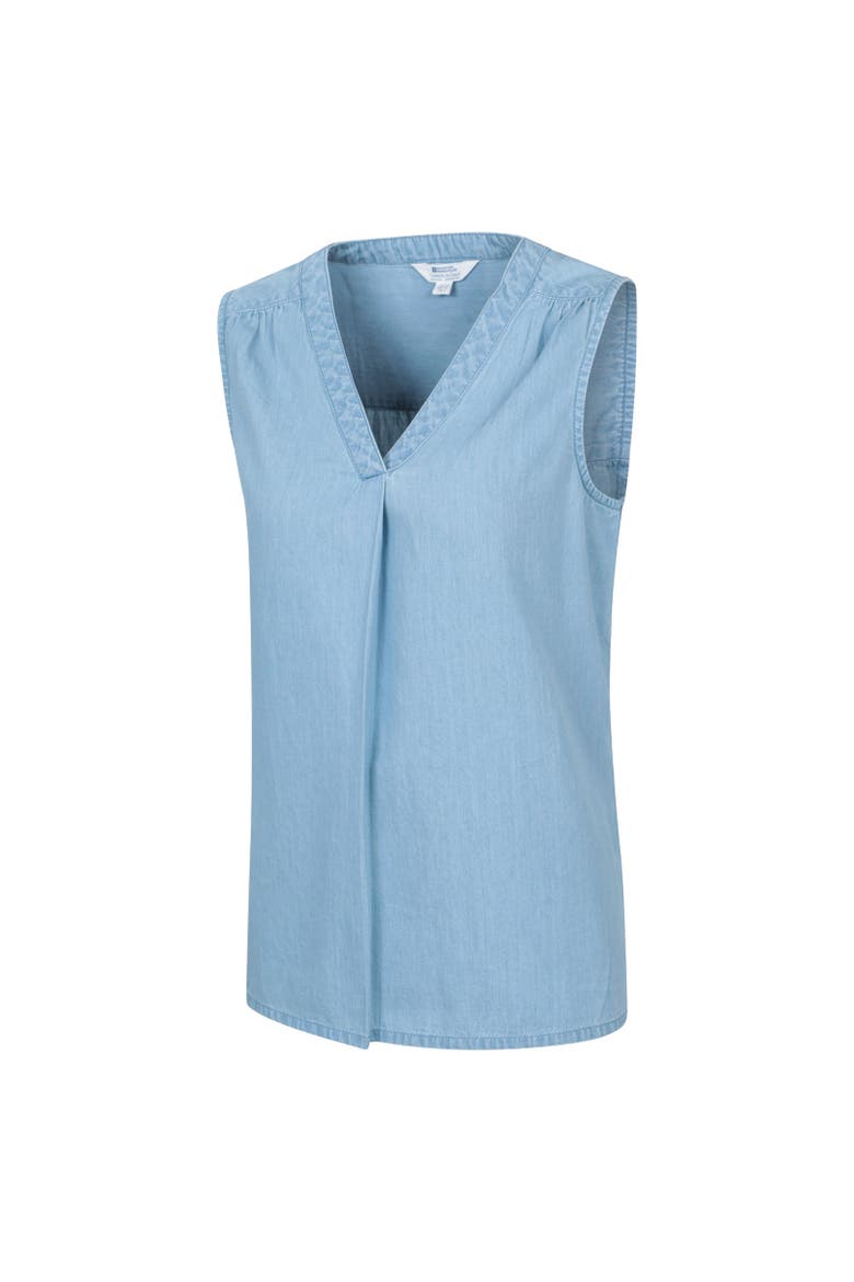 Tuscany Chambray Sleeveless Shirt, Alternate, color, Light Blue
