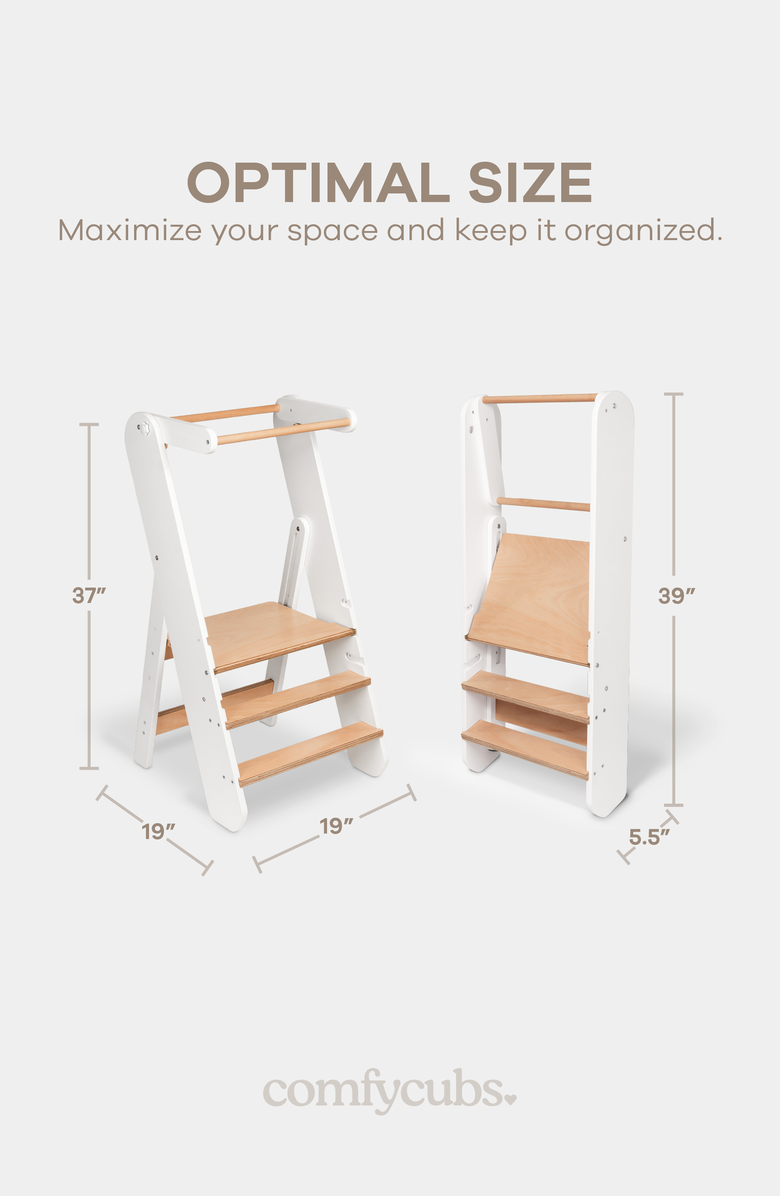 Comfy Cubs Kids Step Stool for Ages 3+, Alternate, color, White