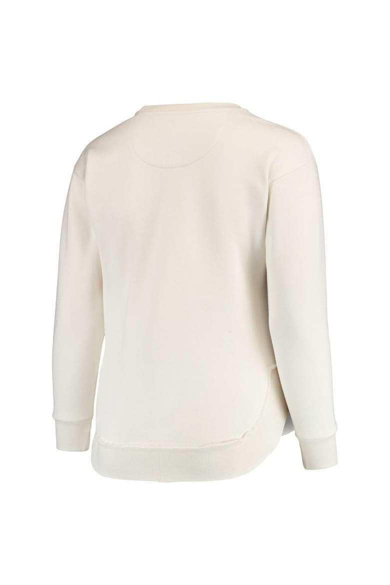 Women's Pressbox Cream Texas Longhorns Multi-Pastel Oversized Pullover Sweatshirt, Alternate, color, Cream