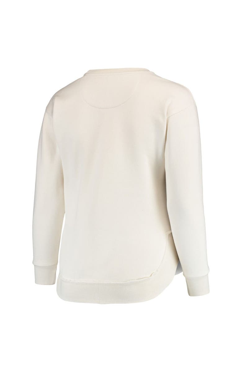 PRESSBOX Women's Pressbox Cream Texas Longhorns Multi-Pastel Oversized Pullover Sweatshirt, Alternate, color,