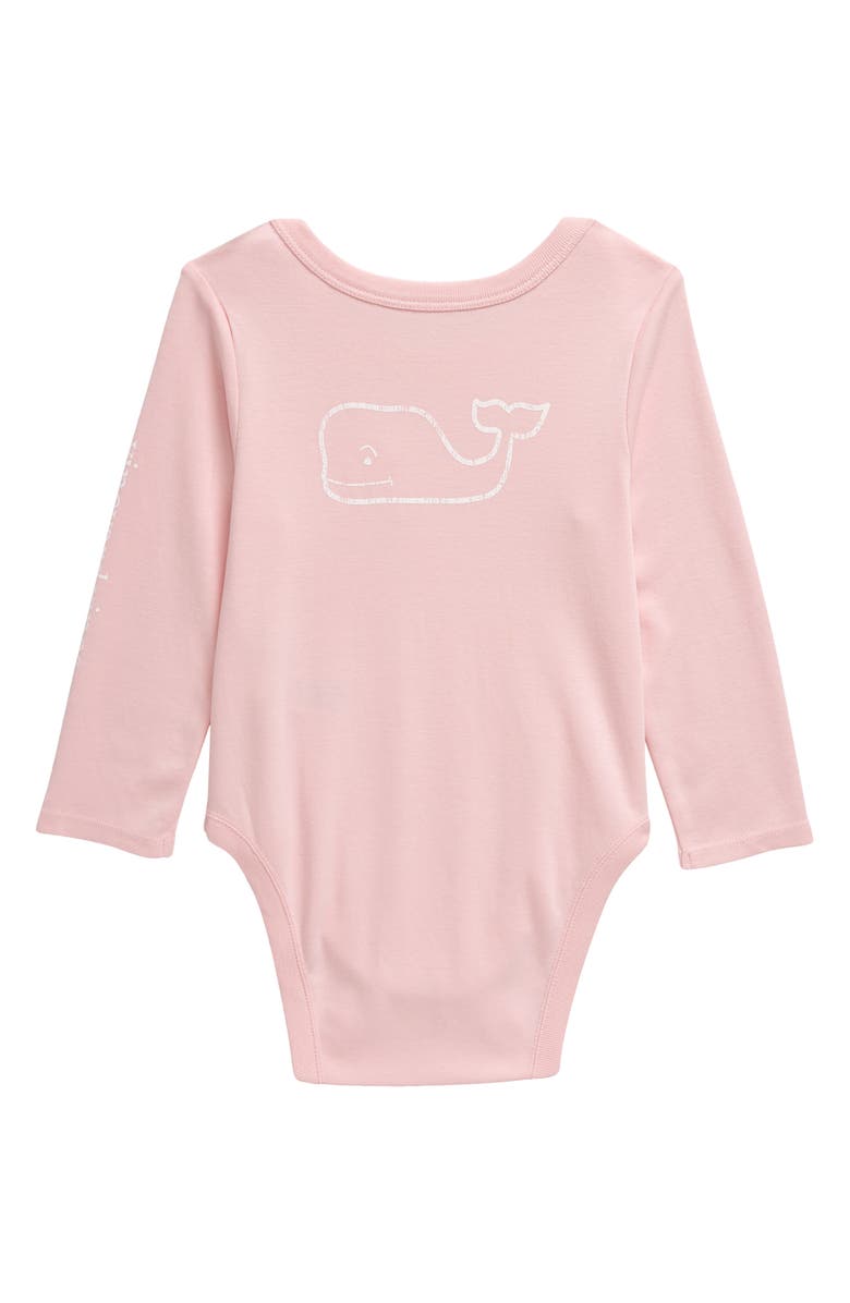vineyard vines Whale Pocket Long Sleeve Pima Cotton Bodysuit, Alternate, color, 