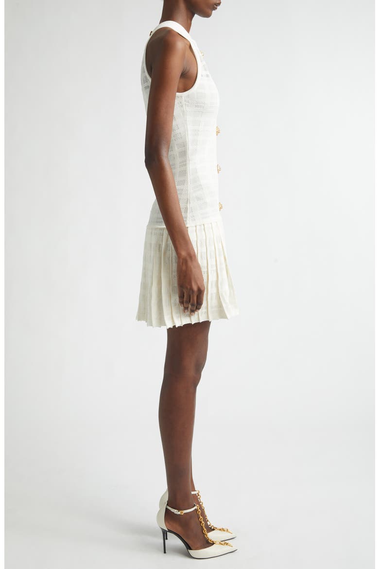 Tartan Tattoo Pleated Sweater Dress, Alternate, color, NATURAL