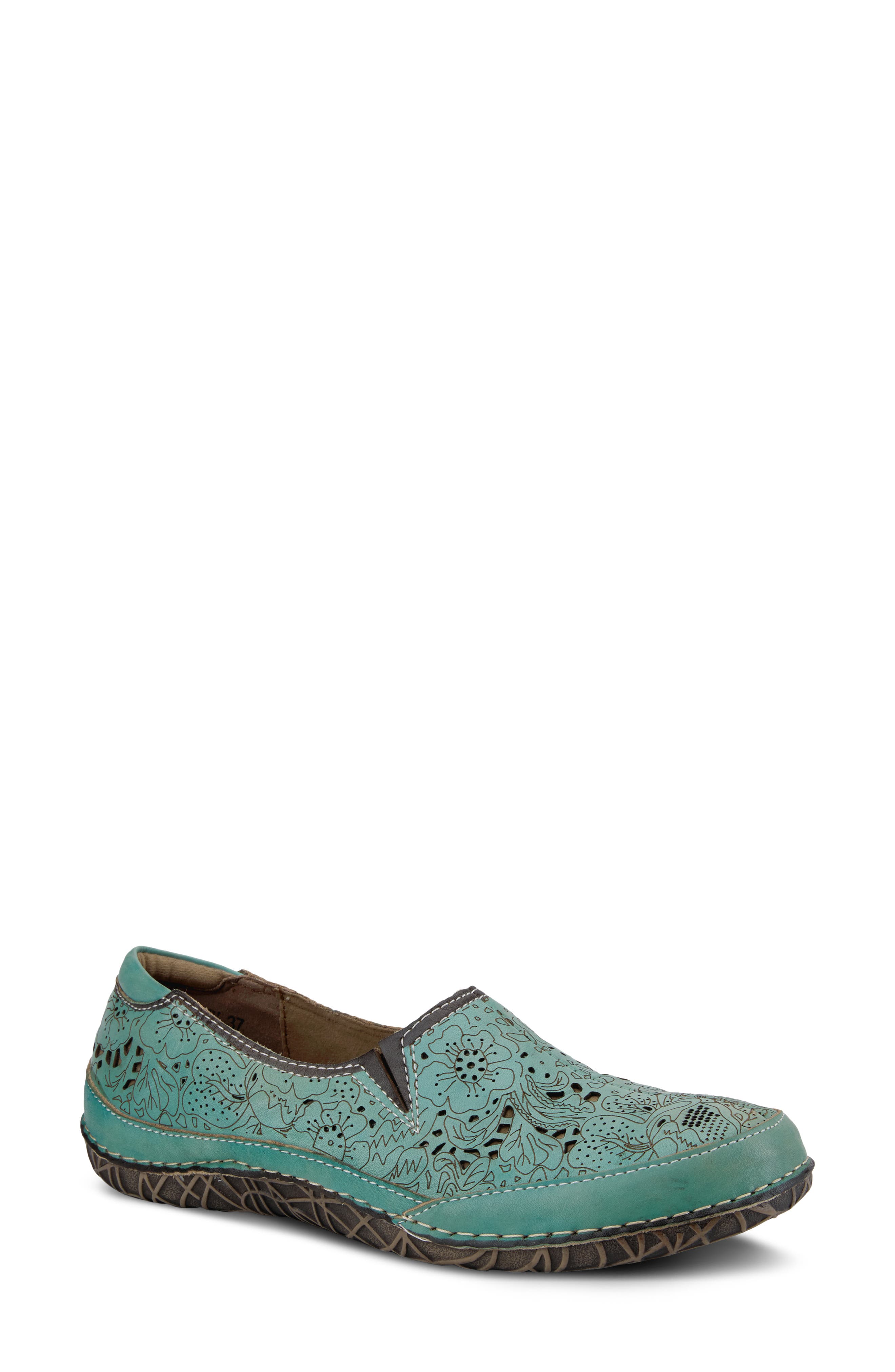 L'Artiste Libora Slip-On Flat, Main, color, SKY BLUE LEATHER