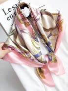 SILKSILKY Pure Mulberry Silk Printed Square Shawl Scarf