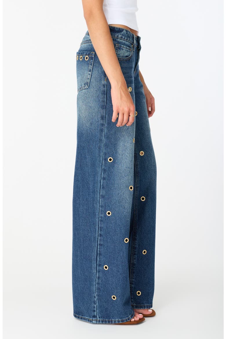 Lyndz Low Rise Wide Leg Jeans, Alternate, color, GOLD TINT WASH