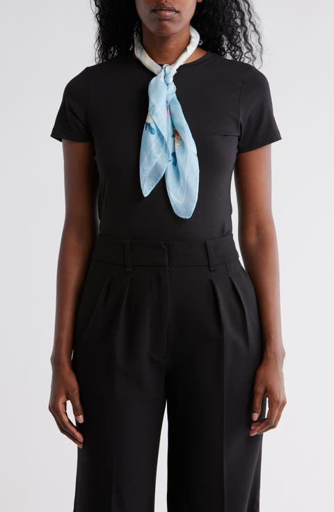 Floral Print Square Scarf