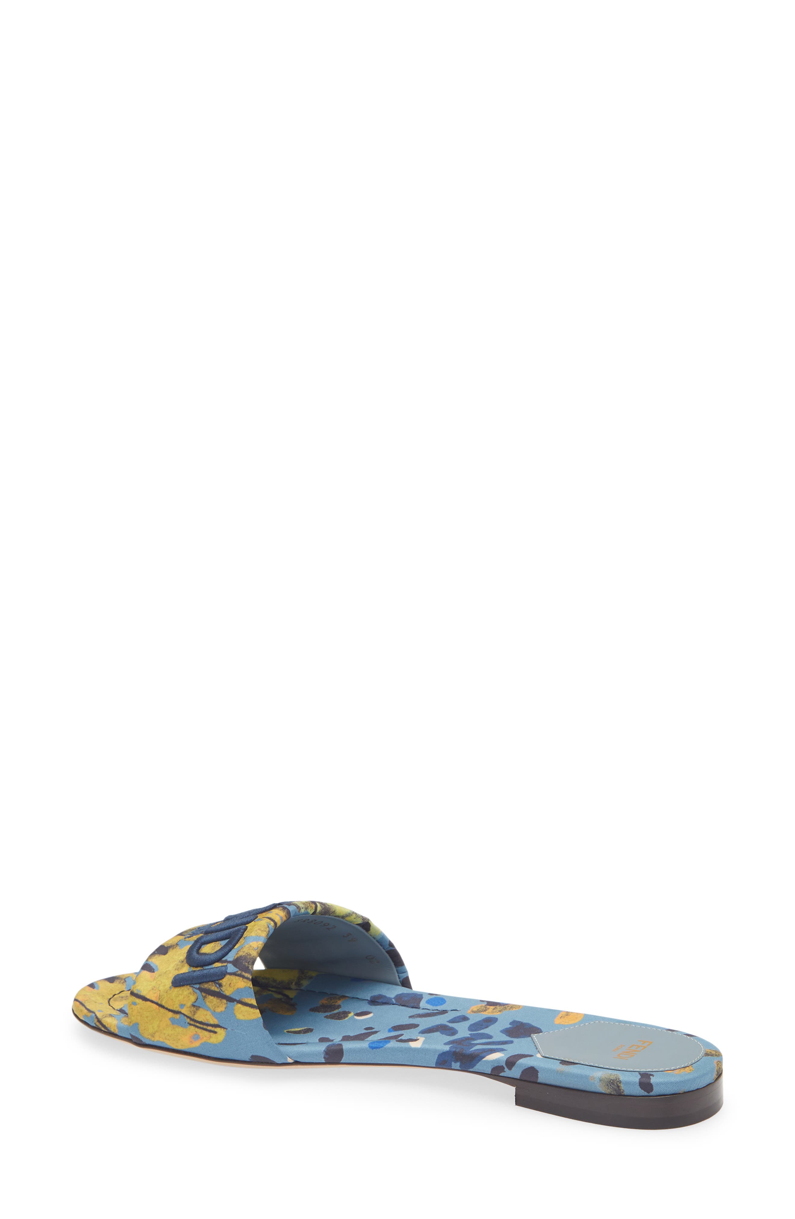 Fendi Signature Slide Sandal, Alternate, color, Blue
