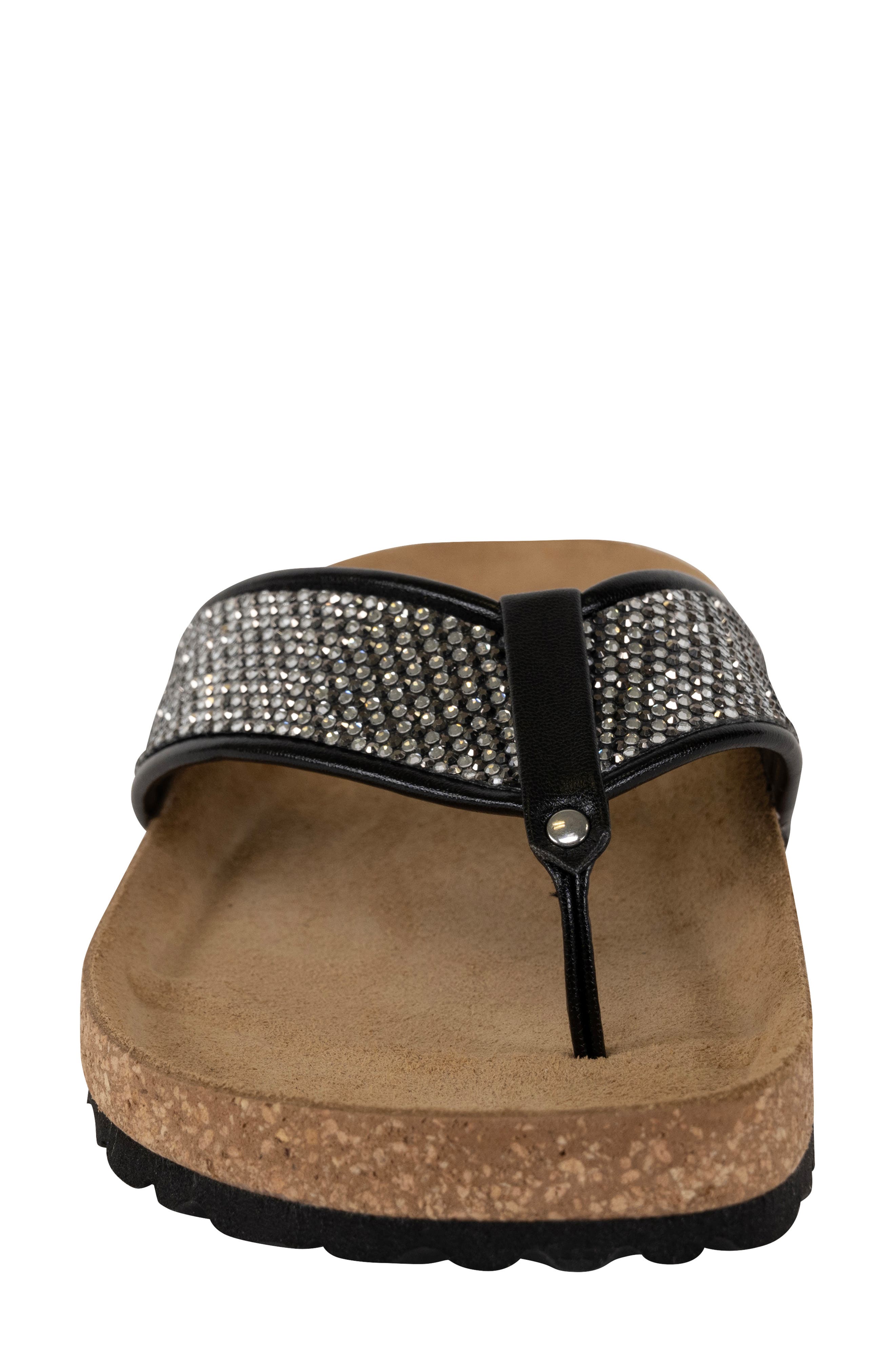 ITALIAN SHOEMAKERS Delani Embellished Flip Flop, Alternate, color, Black