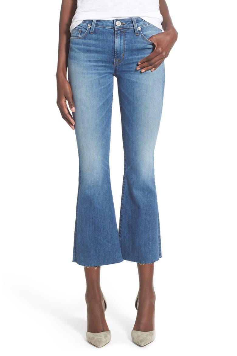 'Mia' Raw Hem Crop Flare Jeans, Main, color, CARVE