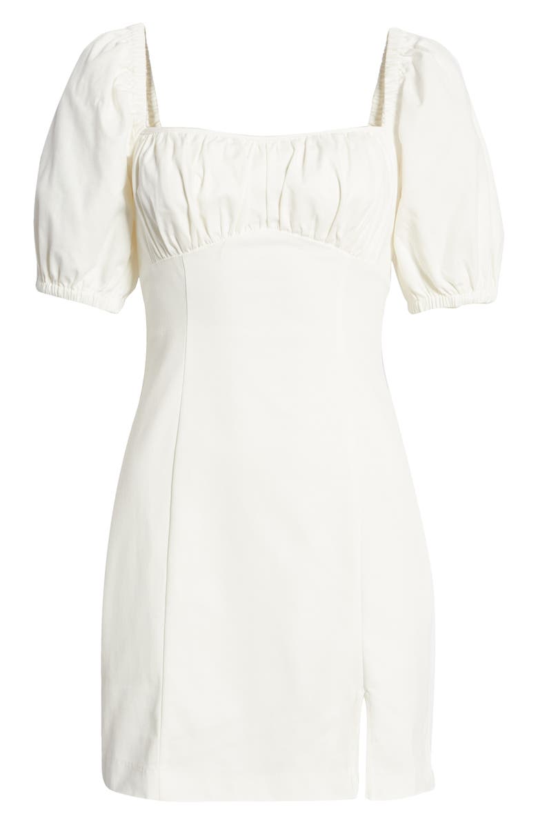 ASTR the Label Puff Sleeve Stretch Cotton Minidress, Alternate, color, 