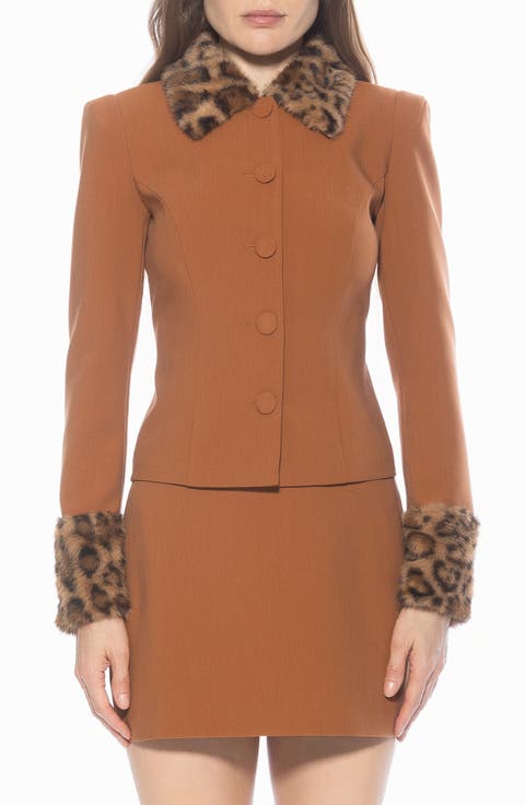 Fran Faux Fur Trim Twill Jacket