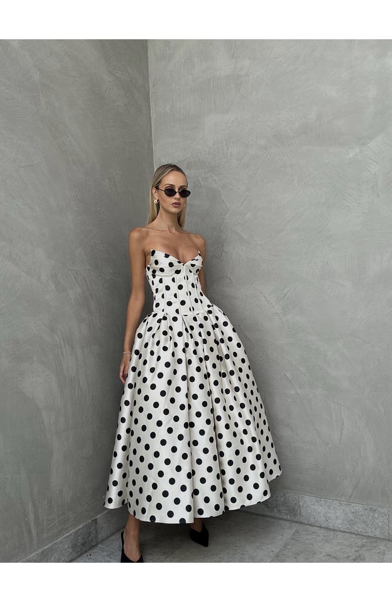 AtoÌr Pepper Midi Dress, Alternate, color, Ivoryblack